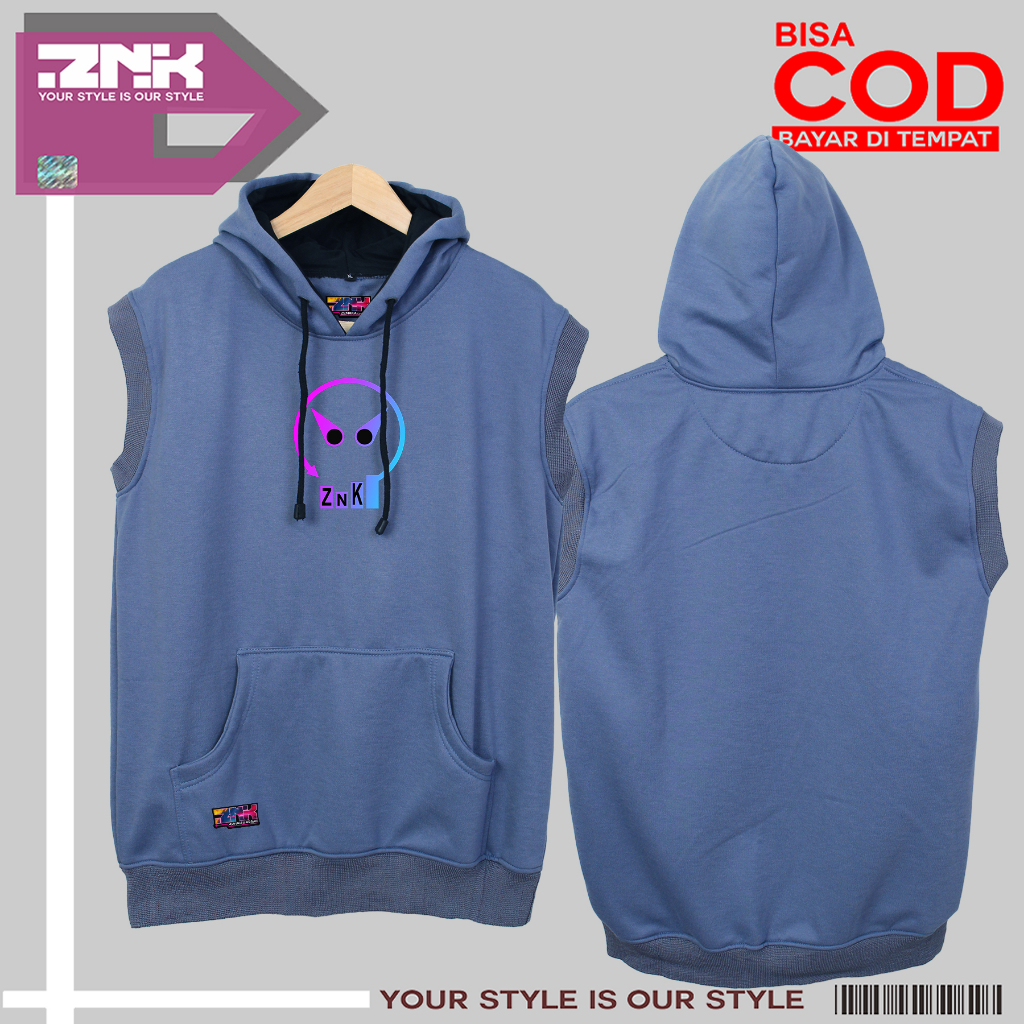 ZENAKA Hoodie vest pria Jaket cowok cowok terbaru warna hitam Sweater wanita korean style lilac Vest rompi pria casual bandung