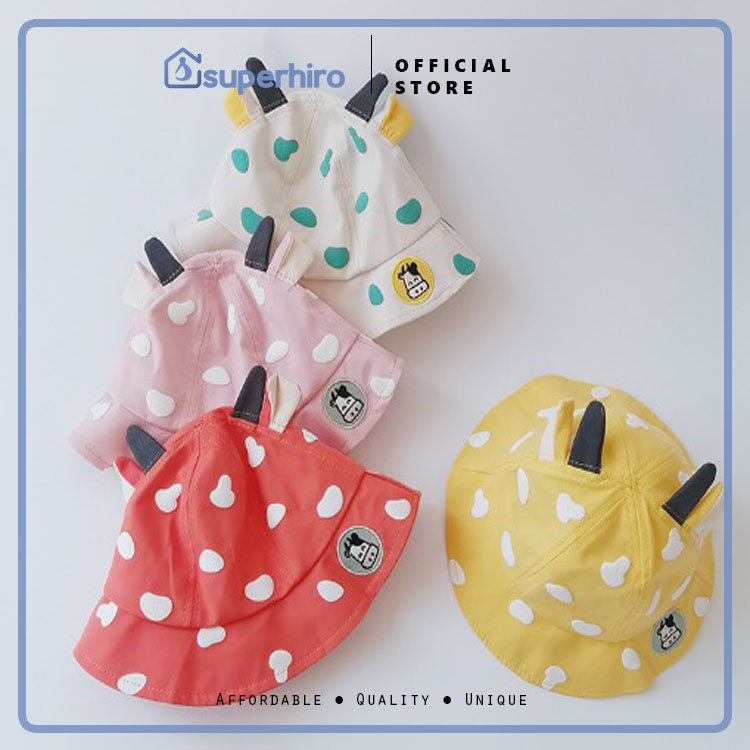 Topi Bucket Anak Bayi Cow Sapi Lucu Musim Semi Panas Summer Hat Cap