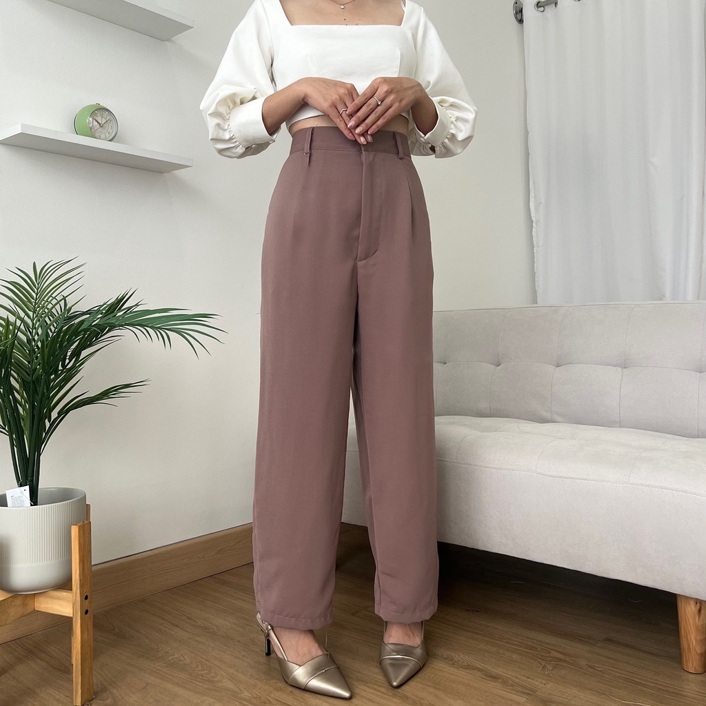 VS - Rozel Pants / Loose Pants Trousers Wanita - Celana Anti Kusut - Celana Kulot Wanita - Celana Kantor Formal / Casual