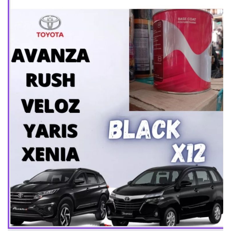 Cat Duco Toyota Black X12 Cat Avanza/Rush/ Veloz/Yaris/Xenis Cat Oplos Cat black Metallic PU 1 kg