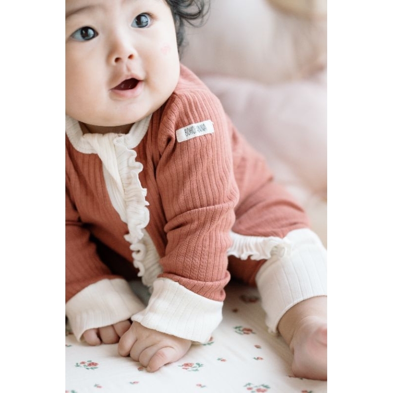 BOHOPANNA - SLEEPSUIT ZIPPER RUFFLE BOHOPANNA - SLEEPSUIT ANAK - SLEEPSUIT BAYI - BAJU TIDUR ANAK - BAJU ANAK