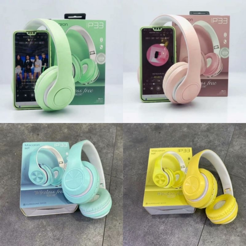 Headphone Bluetooth Bando inpods Macaron P33 /LR988 Headset Inpods