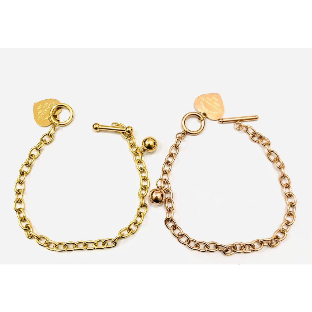 Gelang Rantai Titanium Wanita Lapis Emas Anti karat GRP-47