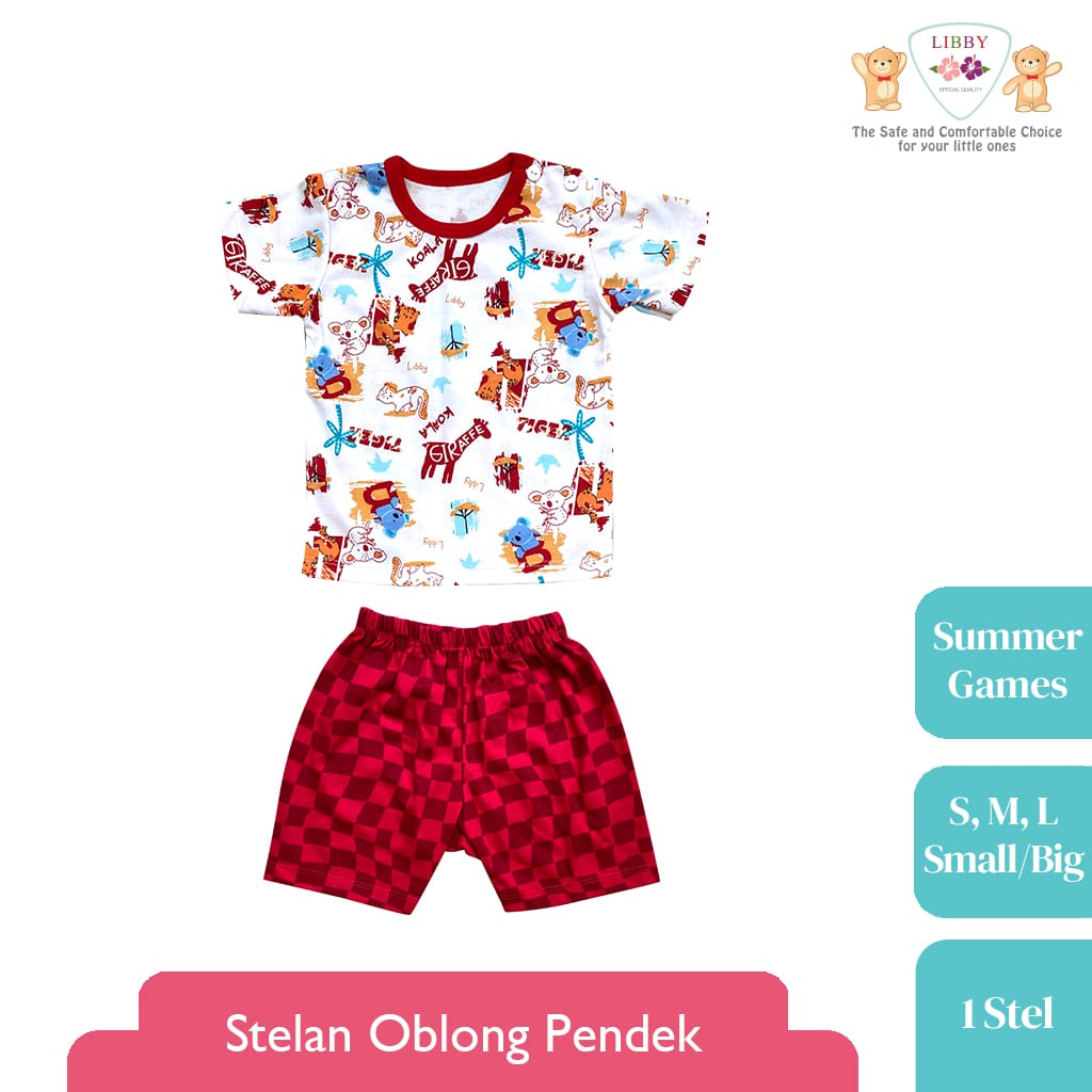 LIBBY Stelan Oblong Pendek Motif Summer Games (1 stel)