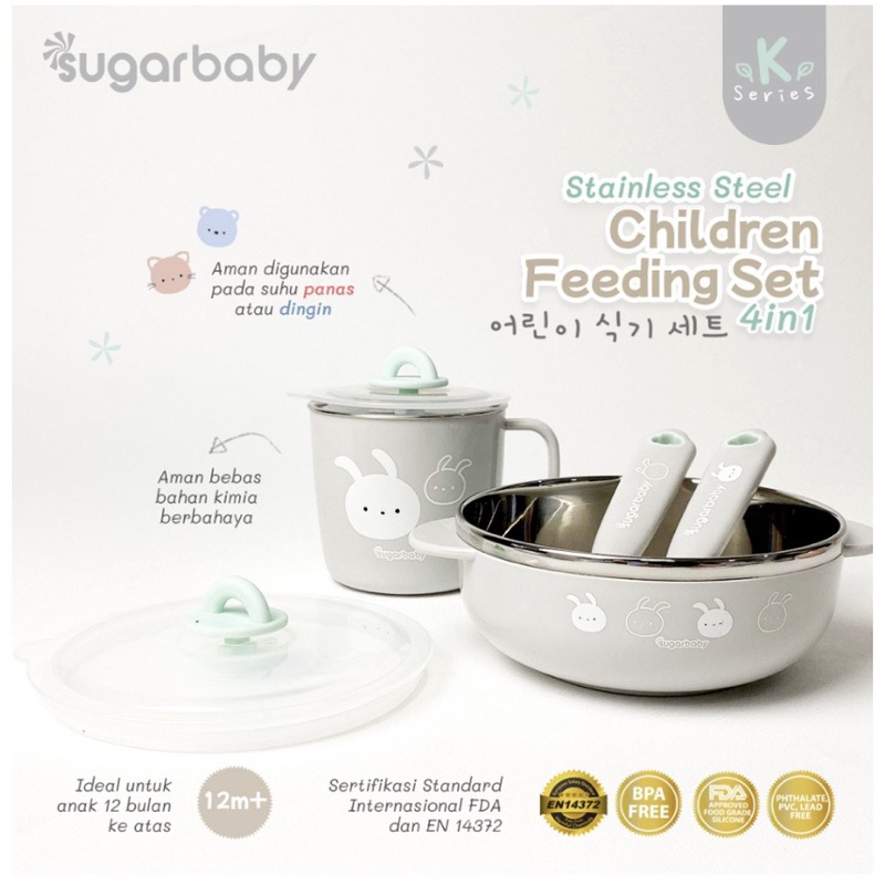 Sugarbaby Children Feeding Set Stainless Steel Classic Series Set Peralatan Makan Anak