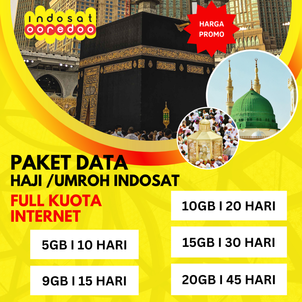 PROMO PAKET DATA UMROH HAJI INTERNET INDOSAT MURAH FULL ARAB