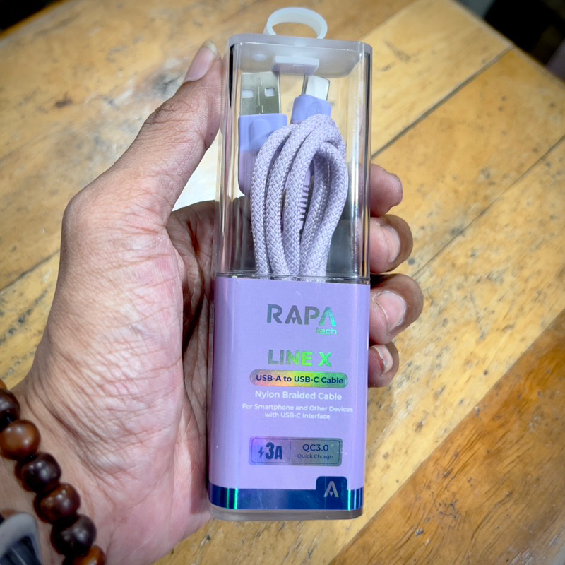 RAPAtech Kabel Data Type C Fast Charging 3A QC3.0 Nylon Braided Data Cable Usb Type C Super Speed