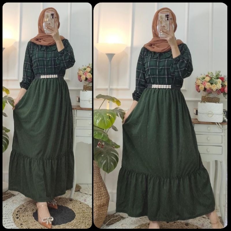 GAMIS KOTAK KOMBINASI POLOS NADIA VOXY