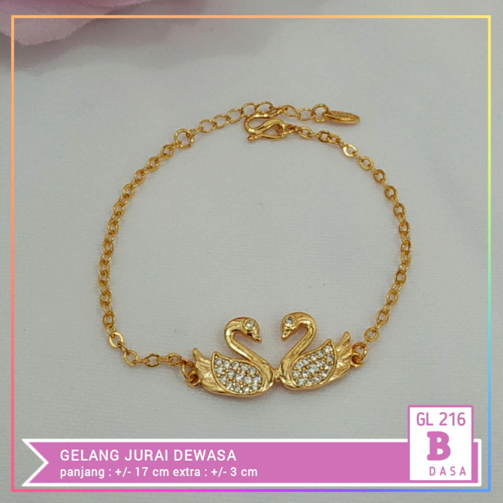 Gelang xuping gelang rantai layer love kombi perhiasan lapis emas gold GL 216