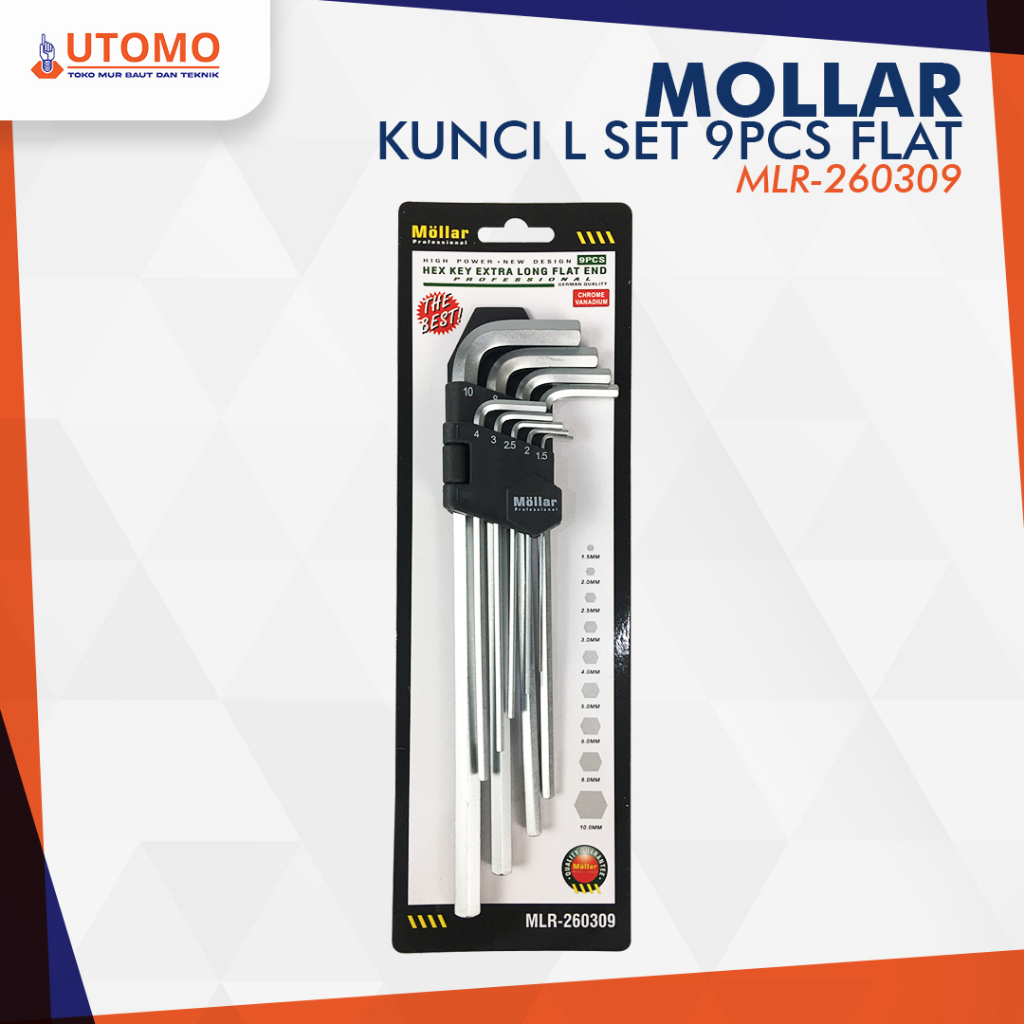 Kunci L set panjang ballpoint / Bintang / Hex Mollar