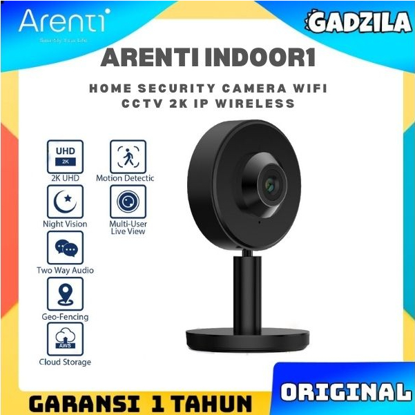 ARENTI INDOOR1 Kamera Cctv Rumah Anti Maling 2K Wifi Wireless IP Camera Home Security Night Vision