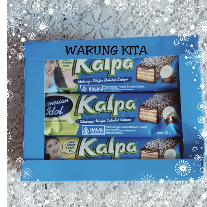 

Aneka snack, jajan anak,bekal Sekolah untuk Ulang tahun Kalpa wafer cokelat kelapa harga Rp 12.900,-