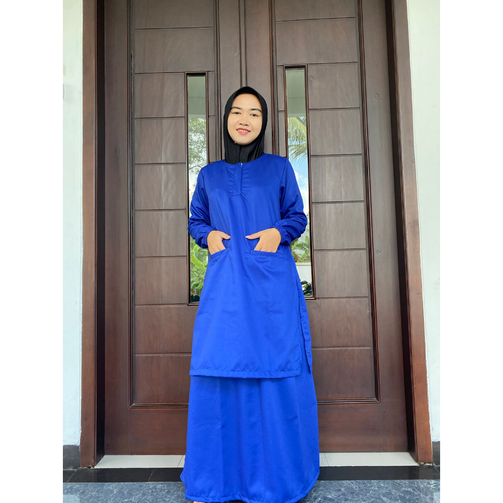 Baju Ok Oka Tunik Rok Full Set | Baju Jaga Muslim Toyobo Perawat Dokter Nakes