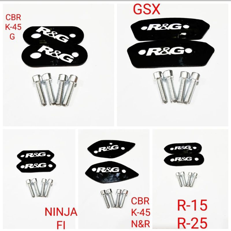 Mirorr blanking yamaha R15 V3 R25 bahan akrilik variasi kiri kanan free baut 4 pcs