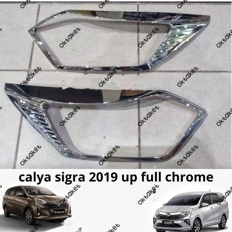 garnish lampu depan Calya Sigra Facelift 2019 2020 2022 2023 Hitam Chrome