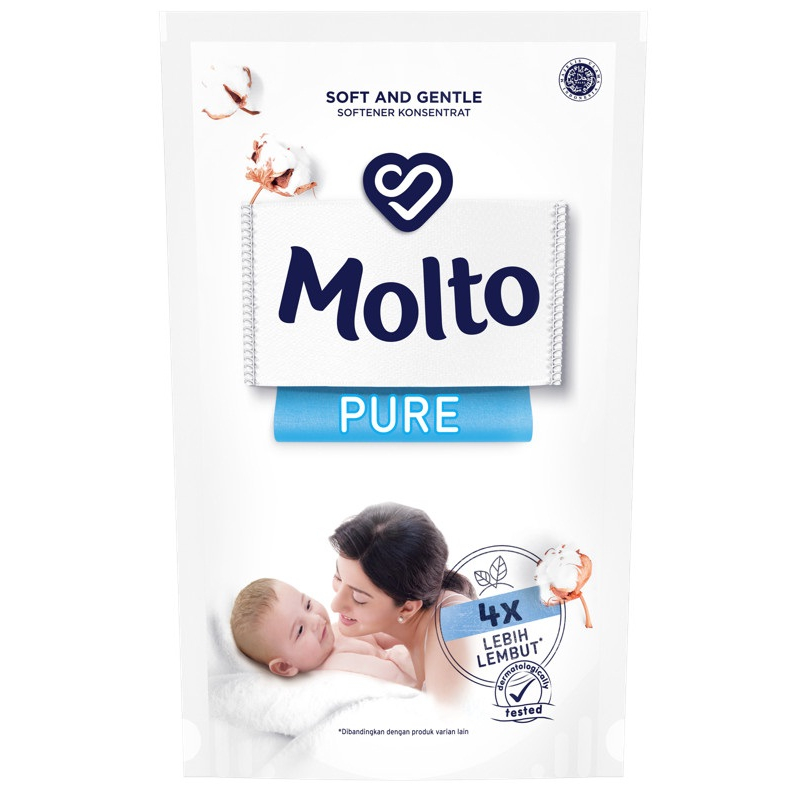 MOLTO PURE 650ML PELEMBUT PEWANGI PAKAIAN KONSETRAT SOFTENER BAJU BAYI