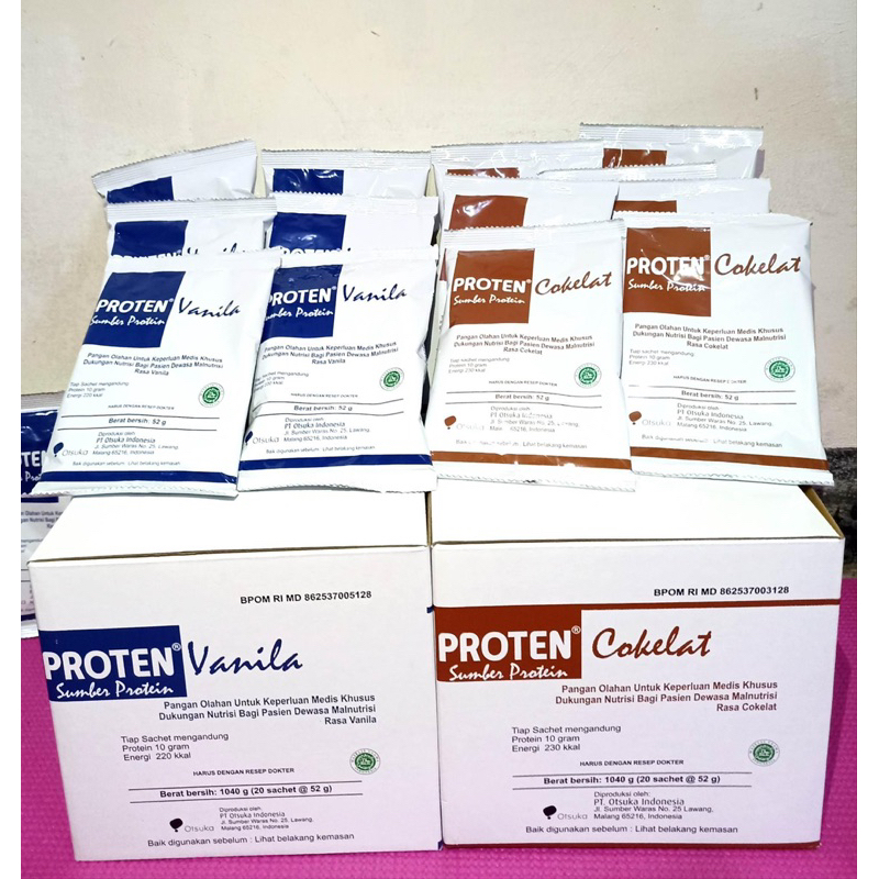 

Proten Vanila & Coklat tinggi protein