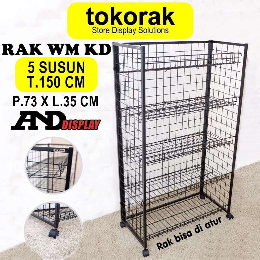 RAK KERANJANG ROTI WM KD 5SSN T.150CM HTM TEMPAT SNACK SERBAGUNA ANDDISPLAY