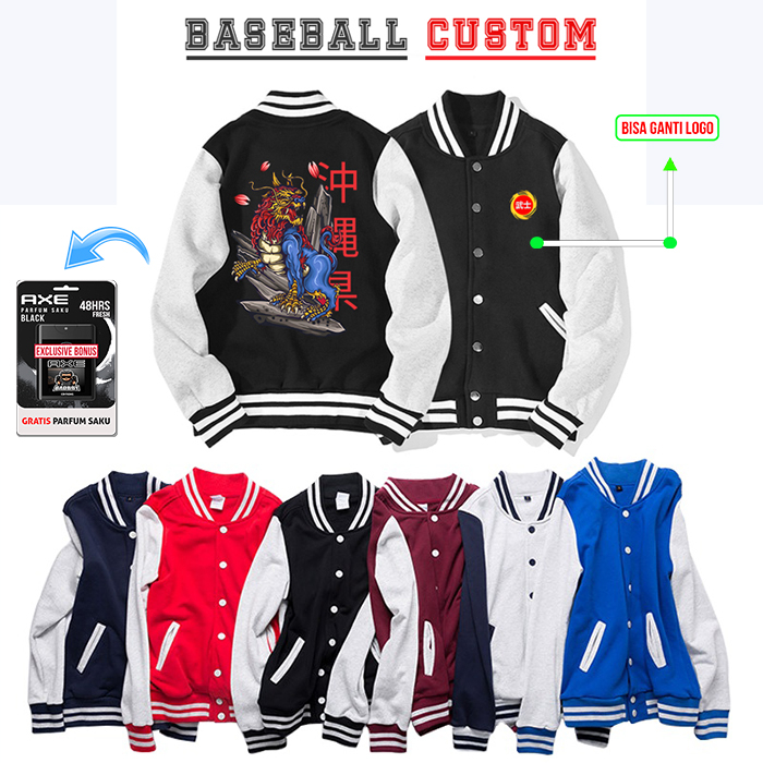 Jaket Bomber Custom Oversize (M 6XL) baseball Varsity Custom