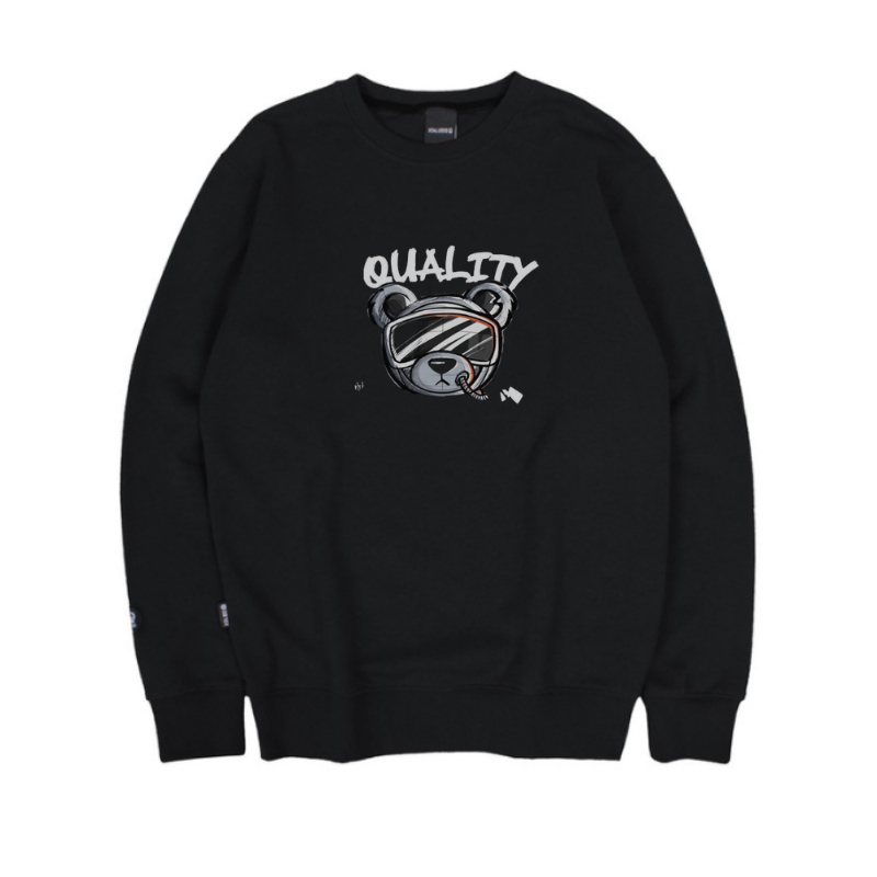 [TURUN HARGA!!!] CREWNECK HITAM DISTRO PRIA WANITA MOTIF QUALITY
