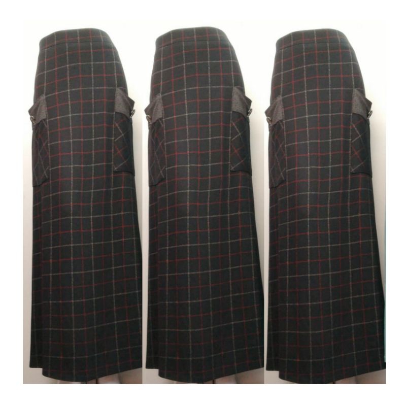 CELLIA FASHION Rok Wanita Panjang Korea Style Fashion Muslim Cewek Motif Kotak Katun Tartan Kiara Sk