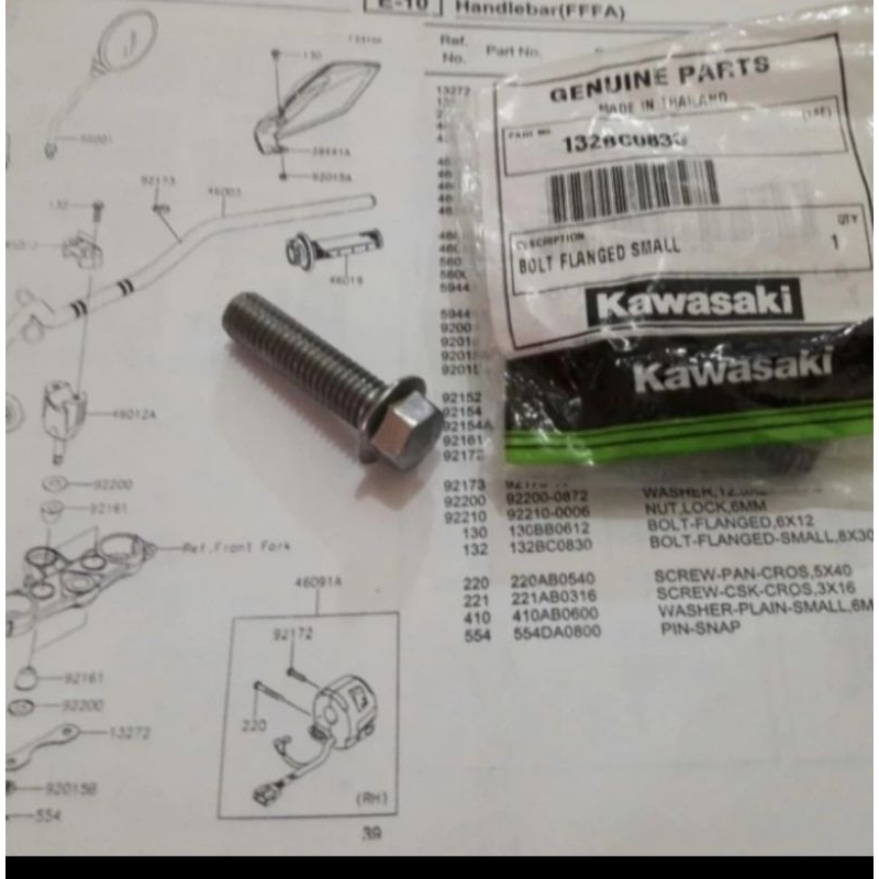 Baut Raiser set Stang Ninja Ss 150 KLX 150 S Original