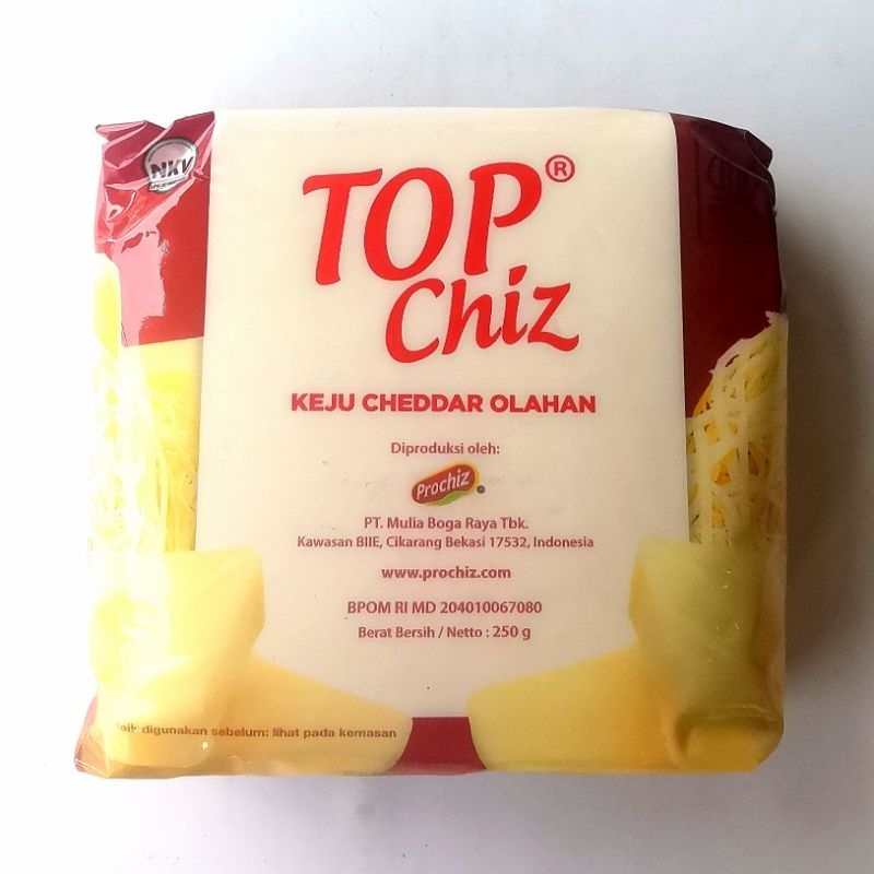 

Top Chiz Keju Cheddar Olahan 250Gr / Keju Prochiz Top Chiz