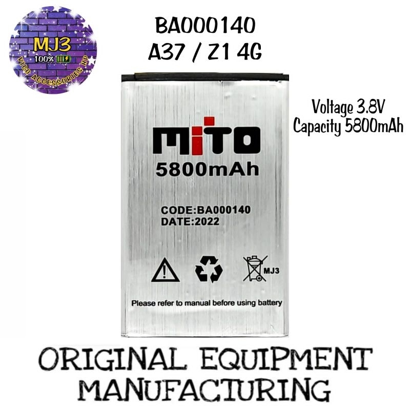 Baterai Mito BA00140 BA 00140 Z1 4G A37 5800 MAH BA-00140 battery batre bat