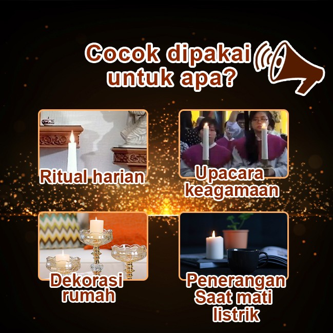 Lilin Doa/rohani/ natal/ pilar putih 3 kati 2 pcs (DD)