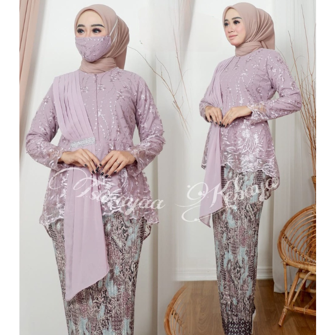 PRELOVE Tsurayaa Kebaya Lavender XXL KEBAYA MODERN - KEBAYA WISUDA - KEBAYA PESTA - ATASAN KEBAYA MO