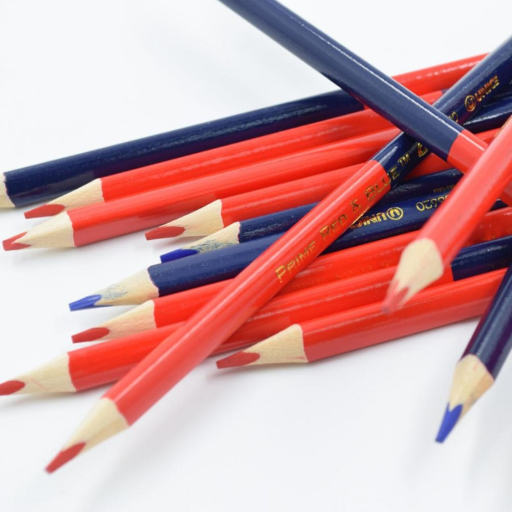 

Pensil Merah Biru - Jahit Dua Warna