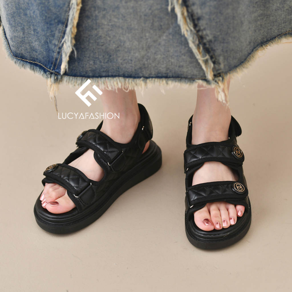 AGI5116 Sandal tali wanita import model wedges terbaru termurah 2strap cod jakarta