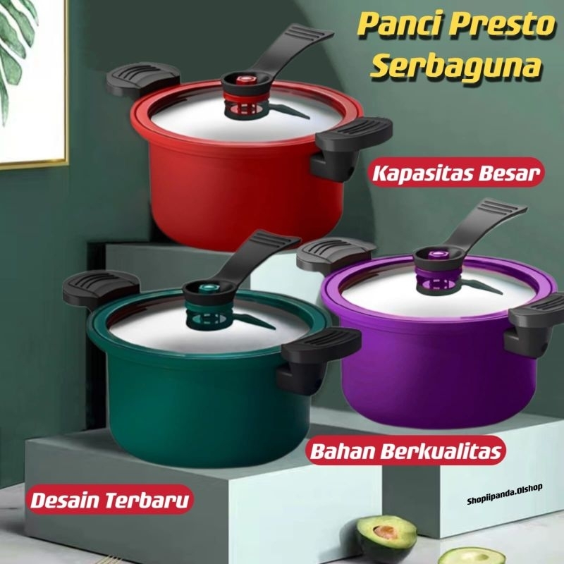 Panci Presto 3.5L Anti Lengket Teflon Totipotent Pot  Pressure Cooker Serbaguna High Quality Panci Praktis Multifungsi