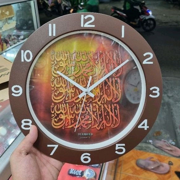jam dinding kaligrafi diamond 233 mesin sweep super silent