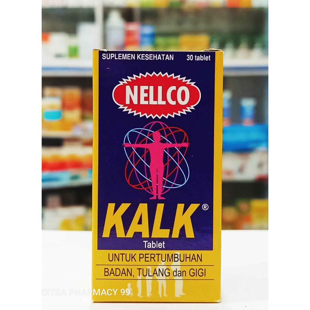 Nellco Kalk 𝐈𝐬𝐢 𝟑𝟎 𝐓𝐚𝐛𝐥𝐞𝐭 - Suplemen Kalsium Pertumbuhan Anak, Ibu Hamil dan Menyusui