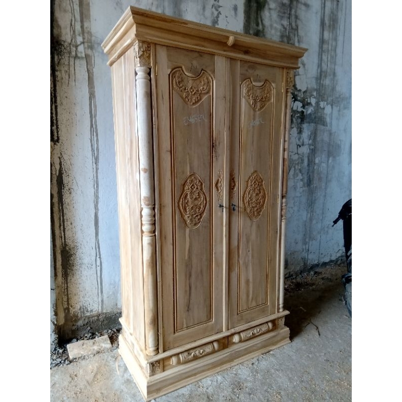 Lemari Pakaian Lemari Jati Lemari Ukir Peluru 2Pintu