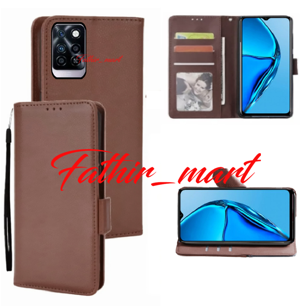 Case Dompet Hp INFINIX NOTE 10 PRO Case Leather Flipcase Cover Kulit Casing Dompet