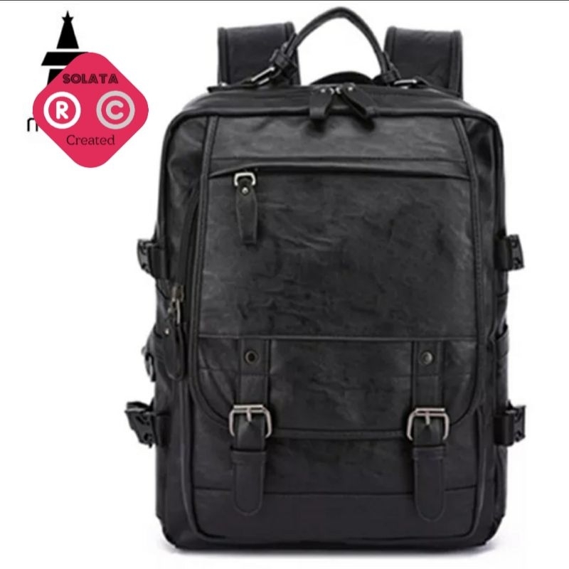 Tas Ransel kulit pria dan wanita Bagpack kulit Tas laptop