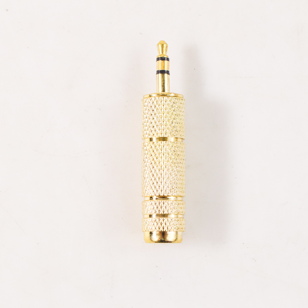 RConnect Kepala Plug AUX 3.5mm Male to 6.35mm Female Connector Head Gold Plated - N1002 - Golden