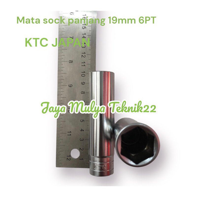 KTC mata sock panjang 19 mm 6PT 1/2 inch / kunci sock panjang / alat bengkel