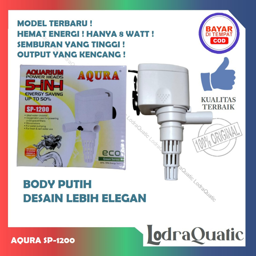 PROMO TERMURAH POMPA AIR AQUARIUM AQURA SP 1200 NAIK 1 M 1000 LITER FILTER AQUARIUM KECIL POMPA AIR HIDROPONIK AQUARIUM FILTER AQUARIUM MINI POMPA AQUARIUM KECIL POMPA AQUARIUM MINI POMPA AQUARIUM HEMAT ENERGY POMPA AQUARIUM LOW WATT FILTER AQUASCAPE