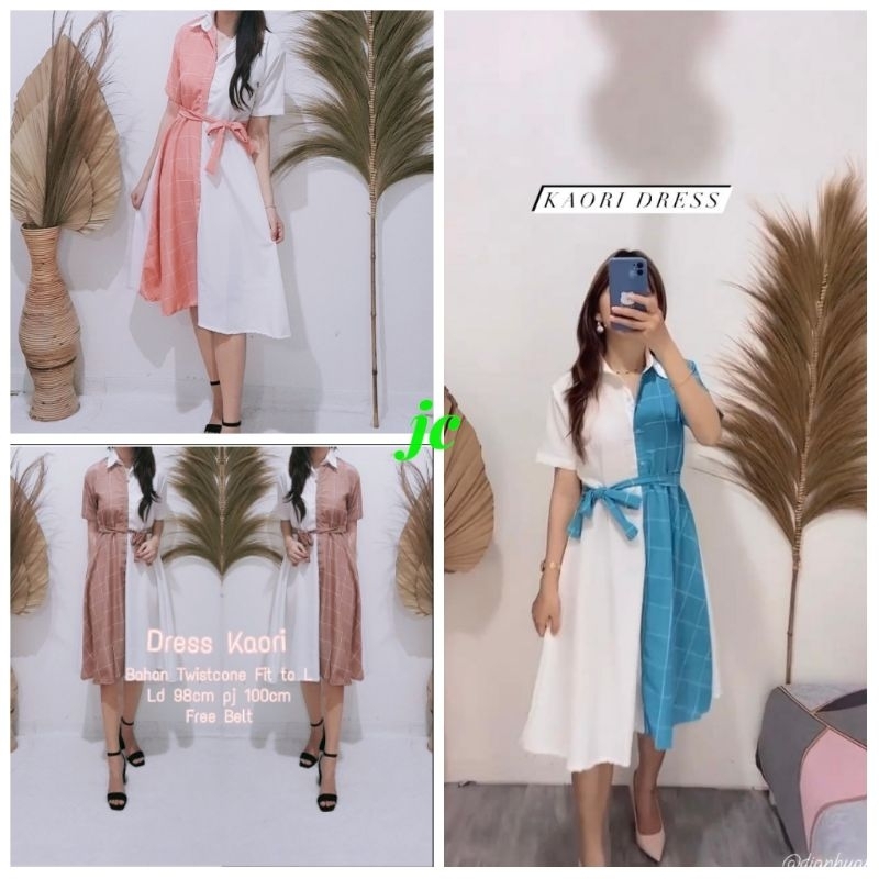 JCMP - Dress Kaori / Dress Wanita Kombinasi / Dress Casual Terbaru