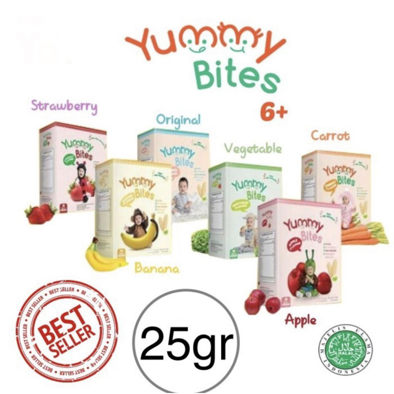 TokoPapin Biskuit Bayi Yummy Bites Rice Crackers Original Termurah Snack Anak Bayi