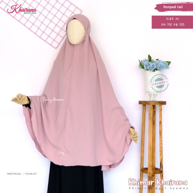 Khimar Thalia dewasa by Khairana Moslem Wear/jilbab tali wollycrepe yoris new fortaleza jb/hijab sya