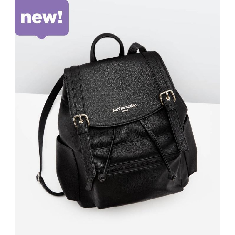 Tas Ransel Wanita Tas Punggung Hitam Kulit Larde Backpack Original Sophie Martin Paris Promo Terbaru