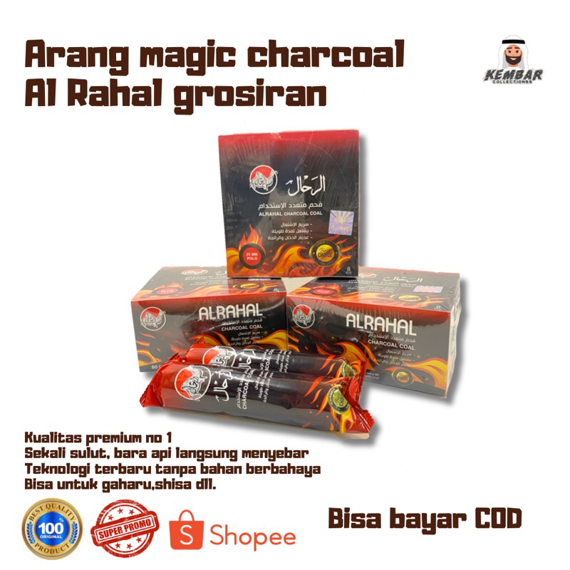 1 BOX (8pcs) Arang Magic Chargo Thunder Lite 10 Biji Lebih Bagus Awet | Arang Al rahal Murah | Arang