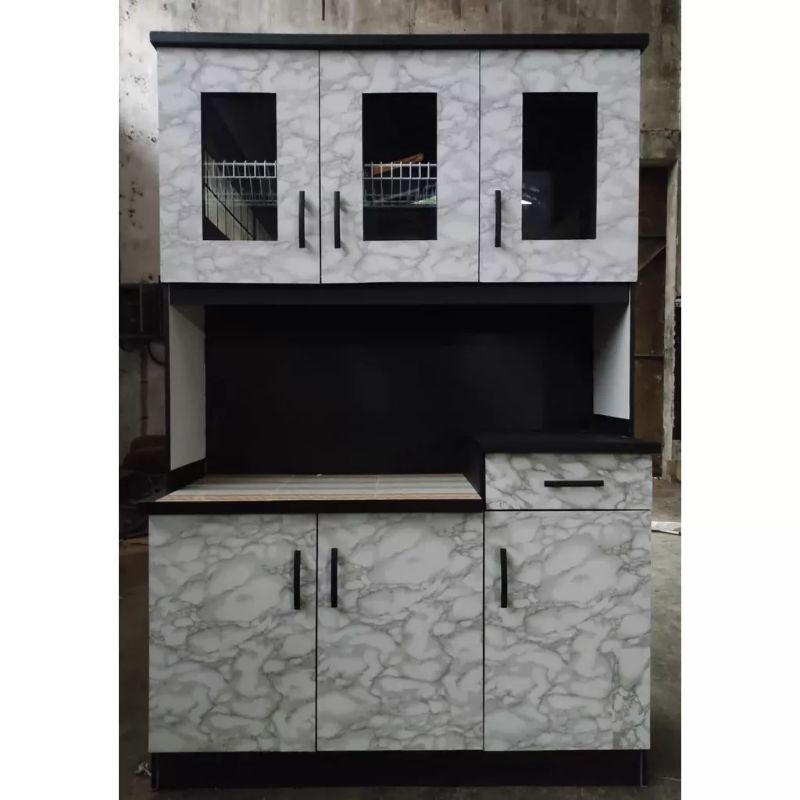 Lemari Sayur Lemari Dapur 3 Pintu Motif Marmer Bahan Multriplek AWET KUAT KOKOH BANDUNG CIMAHI Only 