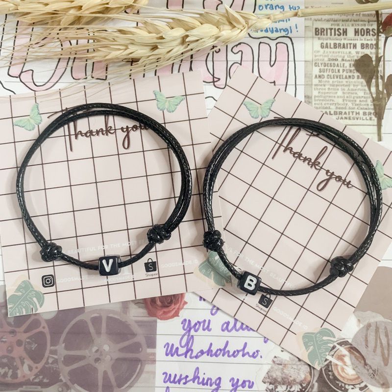 Gelang inisial/gelang inisial huruf/gelang initial manik kotak/gelang inisial A-Z