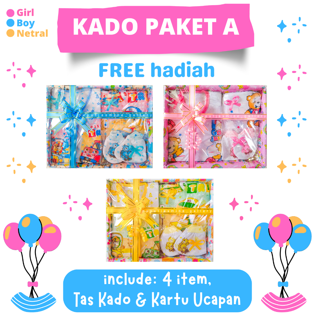 KADO BAYI PAKET A Perempuan Laki Laki Baru Lahir Lahiran Murah Babygift Newborn Baby Gift Set Box Hampers Girl Boy Unisex Parsel Parcel murmer paket A