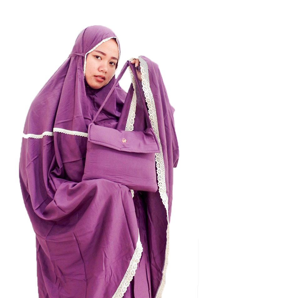 Mukena Al Afif Signature katun premium polos dewasa , Rukuh dewasa, Mukena polos, Mukena Travelling